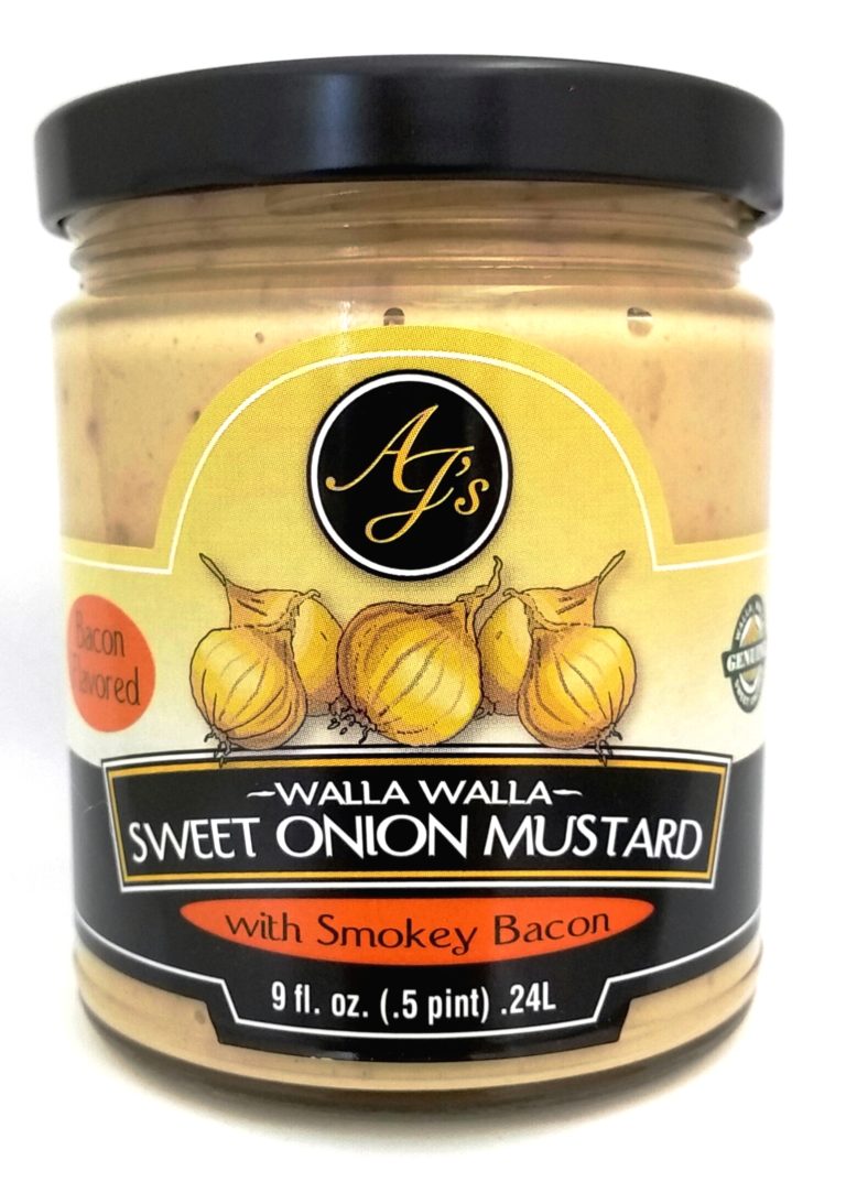 AJ's Walla Walla Sweet Onion Mustard with Bacon - AJ's Edible Arts, Inc.